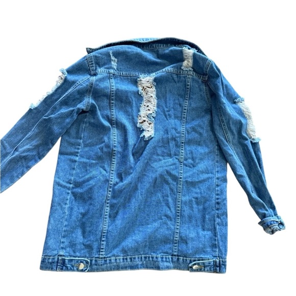 Oversized Distressed Denim Jacket | Size Small - Picture 2 of 3